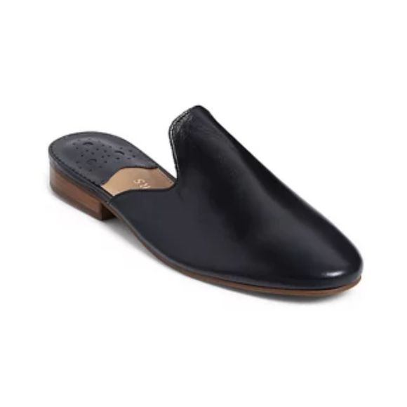 Jack Rogers Midnight Leather Slip-On Mules - Picture 1 of 13
